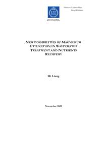 USE OF MAGNESIUM AND MANGANESE COMPOUNDS IN WASTEWATER TREATMENT