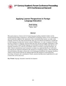 Education / Language-teaching methodology / Academia / Language education / Educational psychology / Applied linguistics / Second-language acquisition / Distance education / English as a second or foreign language / Task-based language learning / Educational technology / Second language