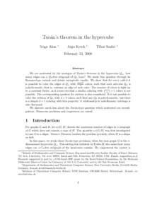 Tur´an’s theorem in the hypercube Noga Alon ∗  Anja Krech