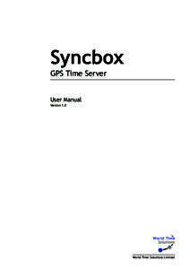 Syncbox GPS Time Server User Manual Version 1.0  World Time