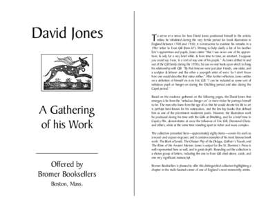 David Jones  A Gathering of his Work Offered by Bromer Booksellers