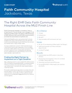 athenahealth  CASE STUDY Faith Community Hospital Jacksboro, Texas