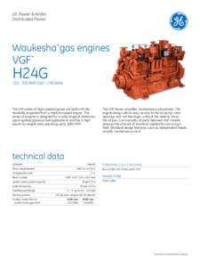 GE Power & Water Distributed Power Waukesha* gas engines  VGF