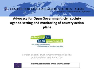 Advocacy for Open Government: civil society agenda-setting and monitoring of country action plans Ser ia