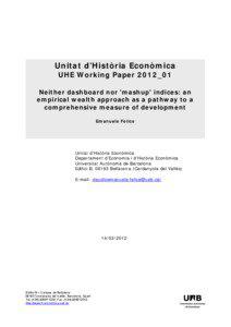 Unitat d’Història Econòmica UHE Working Paper 2012_01