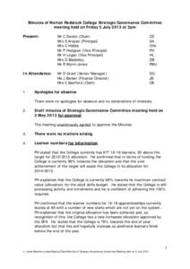 Minutes of Norton Radstock College Governing Body Meeting