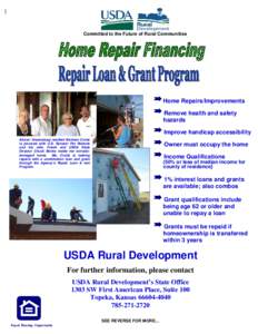 Committed to the Future of Rural Communities   Home Repairs/Improvements  Remove health and safety hazards