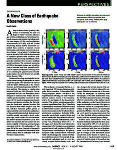 PERSPECTIVES GEOPHYSICS A New Class of Earthquake Observations