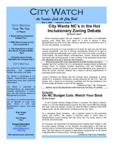 City Watch An Insider Look At City Hall May 3, 2004 City Watch Inside This Issue