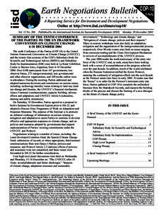 iisd Vol. 12 No. 260 Earth Negotiations Bulletin COP-10 FINAL ..........................