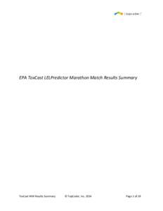 EPA ToxCast LELPredictor Marathon Match Results Summary  ToxCast MM Results Summary © TopCoder, Inc. 2014