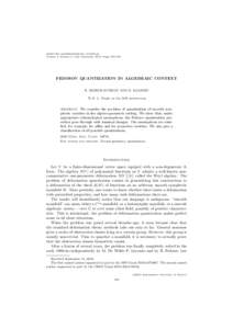 MOSCOW MATHEMATICAL JOURNAL Volume 4, Number 3, July–September 2004, Pages 559–592 FEDOSOV QUANTIZATION IN ALGEBRAIC CONTEXT R. BEZRUKAVNIKOV AND D. KALEDIN To B. L. Feigin on his 50th anniversary