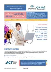 Welcome to Legal Education and Development (L.E.A.D) Legal  Training