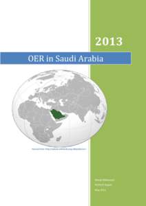 2013 OER in Saudi Arabia Sourced from: http://upload.wikimedia.org/wikipedia/co1  Manal AlMarwani