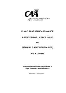 Flight Test Standard Guide - Private Pilot Licence Issue and Biennial Flight Review (BFR) Helicopter