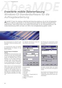 PagesProduktportrait  AbeaMDE Erweiterte mobile Datenerfassung Windows-CE-Standardsoftware für die Auftragsbearbeitung