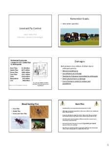 Remember Goals: • raise calves (pounds) Livestock Fly Control Justin Talley PhD Extension Livestock Entomologist