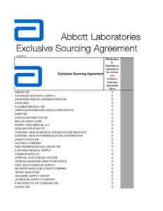Abbott Laboratories Exclusive Sourcing Agreement[removed]Wholesalers &