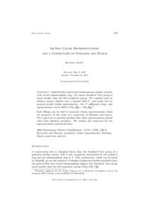 419  Documenta Math. Lifting Galois Representations, and a Conjecture of Fontaine and Mazur