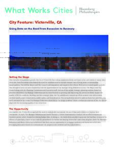 1  City Feature: Victorville, CA Using Data on the Road from Recession to Recovery  Setting the Stage