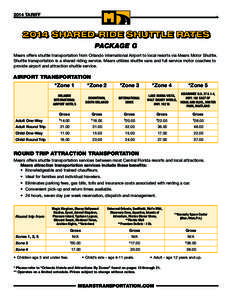 2014 TARIFF[removed]SHARED-RIDE SHUTTLE RATES PACKAGE G