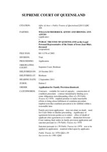 SUPREME COURT OF QUEENSLAND CITATION: Affoo & Anor v Public Trustee of QueenslandQSC 309