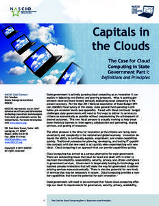 Capitals in the Clouds The Case for Cloud Computing in State Government Part I: