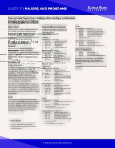 GUIDE TO MAJORS AND PROGRAMS Kansas State Polytechnic: College of Technology and Aviation Professional Pilot Overview