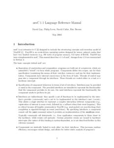 nesC 1.1 Language Reference Manual David Gay, Philip Levis, David Culler, Eric Brewer May[removed]