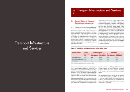 South Sudan Infrastructure Action Plan -  A Program for Sustained Strong Economic Growth - Chapter 7 - Transport Infrastructure and Services