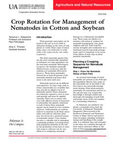 Crop Rotation for Management of Nematodes in Cotton and Soybean - FSA-7550