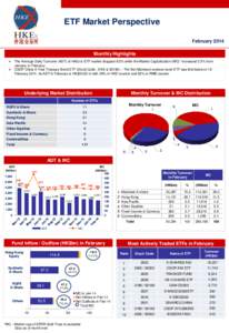 ETF Market Perspective February 2014 Monthly Highlights  The Average Daily Turnover (ADT) of HKEx’s ETF market dropped 8.2% while the Market Capitalization (MC)* increased 2.3% from January to February.  CSOP Chi