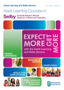 Adult Learning and Skills Service  From January - April 2015 Adult Learning Courses in