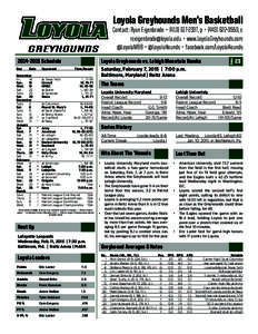 Loyola Greyhounds Men’s Basketball  Loyola Greyhounds vs. Lehigh Mountain Hawks[removed]Schedule Day