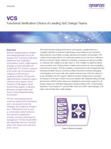 Datasheet  VCS Functional Verification Choice of Leading SoC Design Teams  Overview