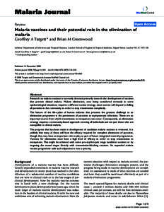 Malaria Journal  BioMed Central Open Access