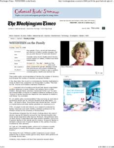 Washington Times - WETZSTEIN on the Family  1 of 4 http://washingtontimes.com/news/2008/jun/29/the-good-bad-and-ugly-of-...