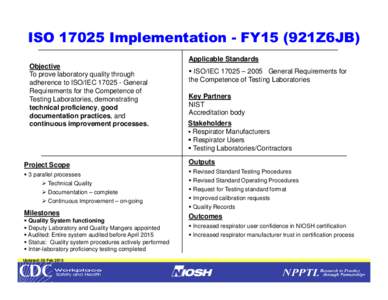 ISO[removed]Implementation -FY15 (921Z6JB)