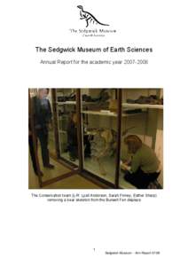 The Sedgwick Museum of Earth Sciences Annual Report for the academic year[removed]