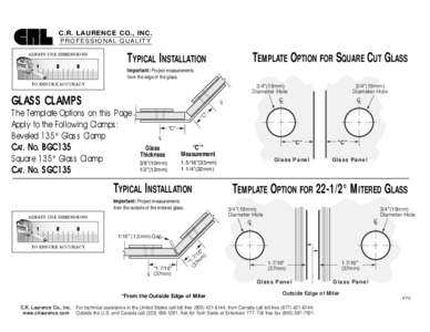 C.R. LAURENCE CO., INC. PROFESSIONAL QUALITY ® ALWAYS USE DIMENSIONS 1