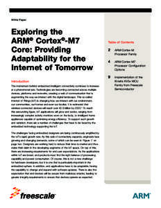 White Paper  Exploring the ARM® Cortex®-M7 Core: Providing Adaptability for the