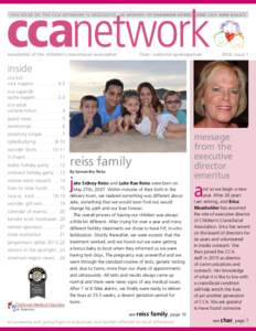 ccanetwork THIS ISSUE OF THE CCA NETWORK IS DEDICATED IN MEMORY OF SHANNON AYERS  newsletter of the children’s craniofacial association