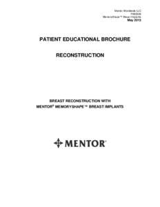 Mentor Worldwide LLC P060028 MemoryShape™ Breast Implants May 2013