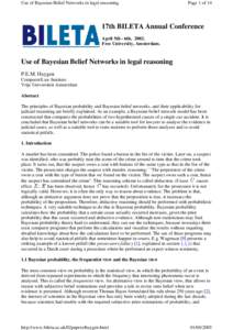 Use of Bayesian Belief Networks in legal reasoning  Page 1 of 14 17th BILETA Annual Conference April 5th - 6th, 2002.