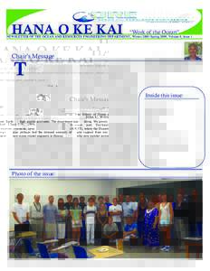 ORE Newsletter, Hana O Ke Kai, V.8, I.1