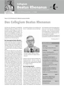 Collegium  Beatus Rhenanus EUCOR-NewsletterNeuer EUCOR-Verbund in Altertumswissenschaften