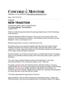 Published on Concord Monitor (http://www.concordmonitor.com) Home > NEW TRADITION WARNER  NEW TRADITION