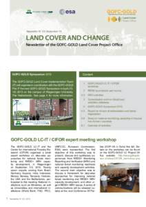 Global Observation of Forest Cover and Land Dynamics  Newsletter N˚ 23| September 18 LAND COVER AND CHANGE Newsletter of the GOFC-GOLD Land Cover Project Office