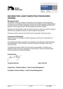 BW Direction: Asset Inspection Procedures5MB PDF)