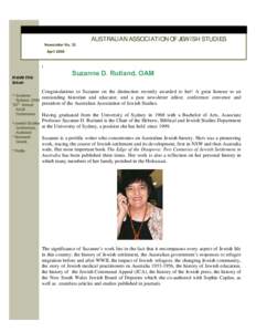 Newsletter No. 35  AUSTRALIAN ASSOCIATION OF JEWISH STUDIES April 2008